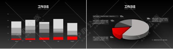 黑底中国风商务总结年终汇报PPT模板