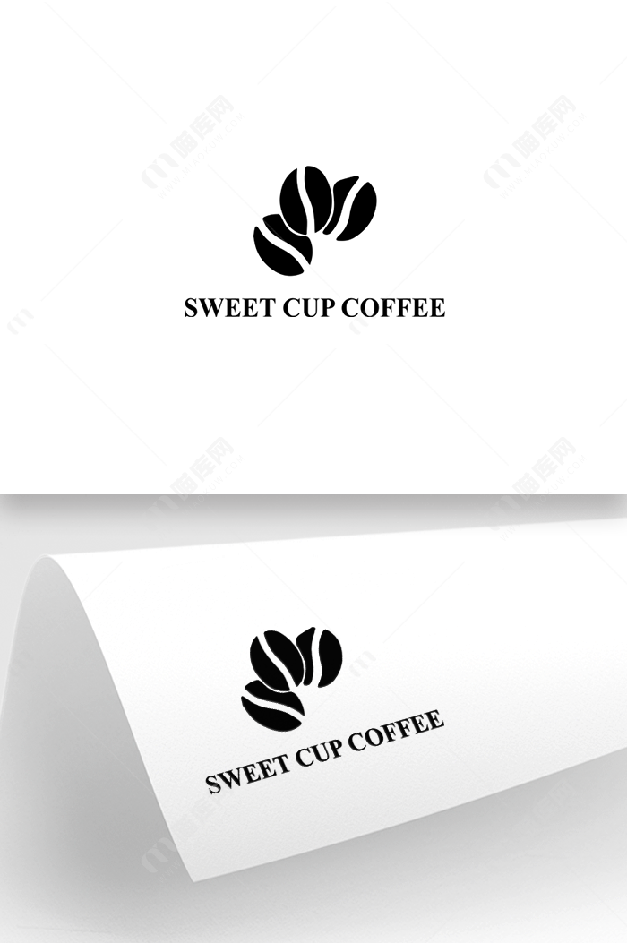 甜杯咖啡简约logo设计
